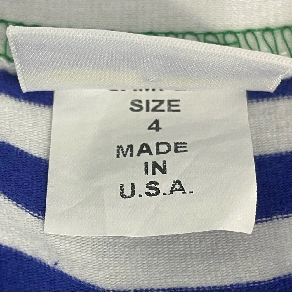 Florence Eiseman Girls Swim Coverup Stripes Blue White 4